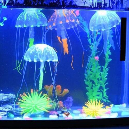 1pcs Glowing Moon Jellyfish Aquarium Decor Artificial Jellyfish Fish Tank Ornament Harmless to All Fish For Both Fresh and Salt