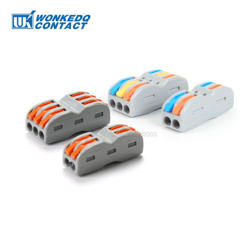 Wire Cable Connector Terminals 222 4 Pole Quick Push In Plastic Material PA66 Mini Fast Universal Compact Connectors 10PCS