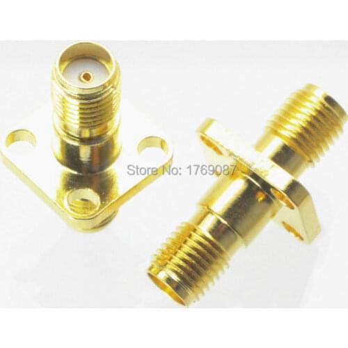 10PCS SMA Female to SMA Female Flange Mount In Series RF Adapter Connector