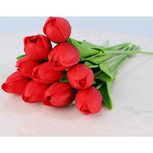 30pcs Artificial Tulip Flowers Real Touch PU Tulip Bouquet Home Wedding Party Office Decoration