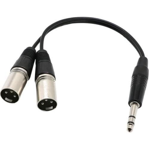 6.35mm Stereo Male To Dual XLR Male Breakout Cable Splitter XLR 0.3m