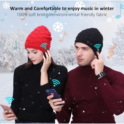 Wireless Headphone Bluetooth music Hat Winter Cap Knit Earphone Handsfree Sport Headset With Microphone For smartphone