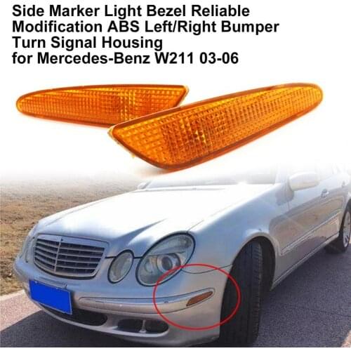 Side Marker Light Bezel ABS Left/Right Bumper Turn Signal Housing Cover 2118200221 2118200121 for Mercedes-Benz W211 03-06