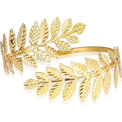 Boho Vintage Gold Silver Color Color Feather Arm Bracelet Open Armband Cuff Bangle Flower Carving India Women Jewelry