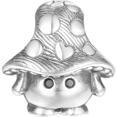 2021 New 925 Sterling Silver Cute Mushroom Charm Beads Women DIY Jewelry Making Gift Fits Pandora Bracelet Berloque