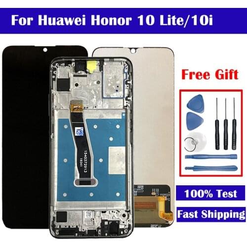 100% Original For Huawei Honor 10 lite LCD Display with Touch Screen Digitizer Assembly With Frame For honor 10i LCD Repair Part