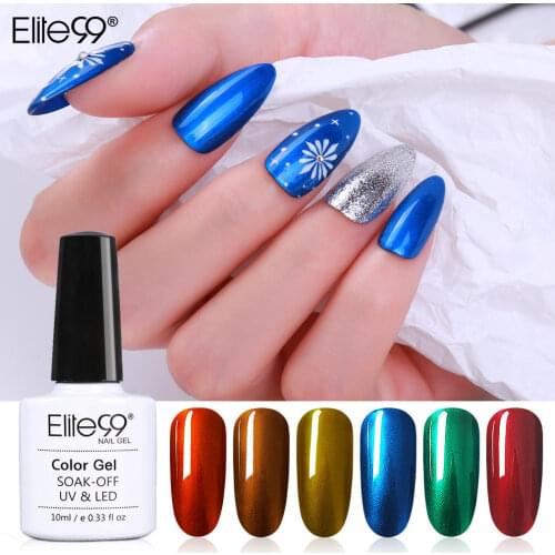 Elite99 Mirror Metal UV Gel Polish Soak Off Shinny Metallic Gel For Nails Polish No Wipe Top Base Coat Nail Art Manicure Laquer