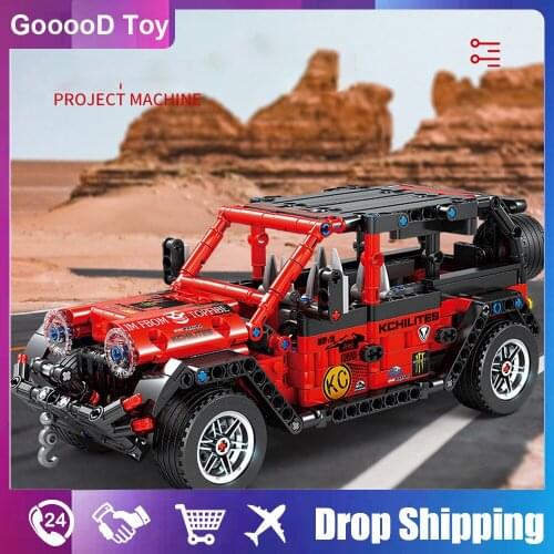 Car Model Building Blocks Brick High-Tech Super Sport Car Truck Off-Road Moc Mechanical Pull Back Vehicle Toys for Kids Gifts