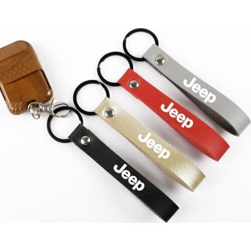 Leather Keychain Metal key rings Chains Customize Personalized Gifts Car Key Holder For Jeep Wrangler Auto Keyring