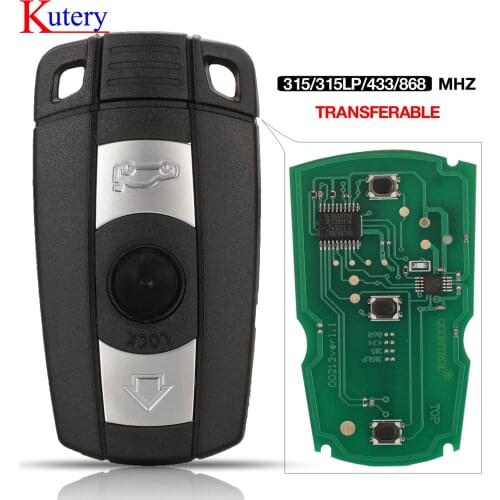 Kutery Remote Key 315LP MHZ 315MHZ/433MHZ/868MHZ 3 Button for BMW CAS3 CAS3+ 1 3 5 6 7 Series X5 E60 E70 E71 E91 E92 ID7953/ID46