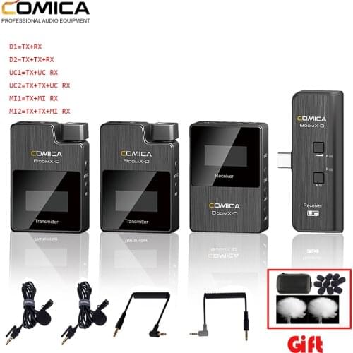 Comica BoomX-D D2 Microphone Wireless Transmitter Kit Mini Cellphone Microfon Receiver Digital 2.4G condenser stereo mic vs mic