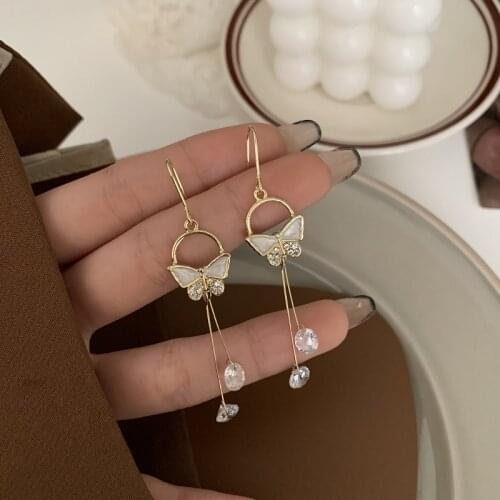 Fashion Butterfly Tassel Drop Earrings For Women Vintage Jewelry Modern Party Wedding Bridal Accessories Trendy Dangle Earrings