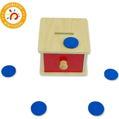 Montessori Kids Toy Preschool Training Wood High-Quality Coin Box