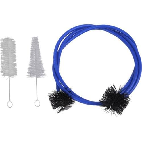 The 3-Piece Set for the Trumpet Trombone Brass Blowing Nozzle Cleaner Valve Brush Rod Musical Instrument Accessorie