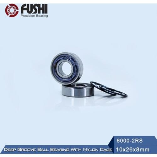 6000RZ Bearing 10*26*8 mm ABEC-3 ( 10 PCS ) Mute High Speed For Blowers 6000 RS 2RZ Ball Bearings 6000RS 2RS With Nylon Cage