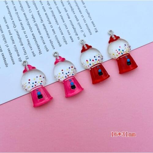 10pcs Hot Resin Kawaii Miniature Machine Charm Pendant for Keychain, Jewelry Earring, Scrapbooking, DIY Making, Necklace