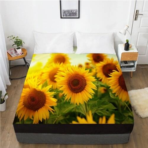 Luxury Elastic fitted sheet bed sheet With An Elastic Band Mattress Cover Customizable size Bed cover for home Sun sunshine