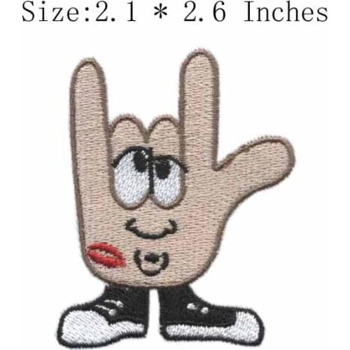 Cute boy 2.1"wide embroidery patch for best service/five stars/love you