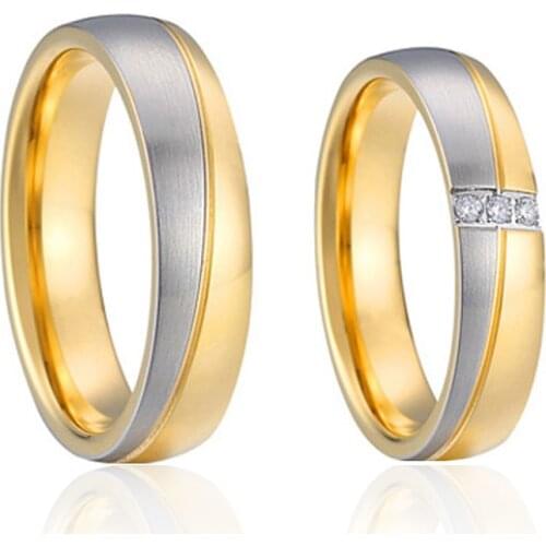 Marriage valentine gift engagement wedding ring for couple womens mens stainless steel rings anel bague mariage anillos