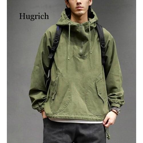 Casual Hoodies Men Green Blue Spring Loose Hooded Pullover Mens Pockets Cotton Solid Hoodie Tops Streetwear Sweatshirt