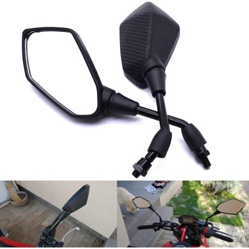 Universal color carbon fibre 10mm motocross ATV Off-road bike side mirror rearview motorcycle mirror