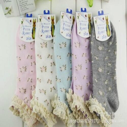 Spring, summer, new small broken flower Ms cotton socks wholesale ship Summer socks 10pair ali-520845703647