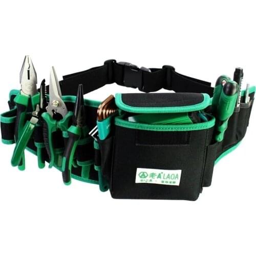 LAOA Waterproof Electrician Bag Double Layers Tool Bags Storage Tools Kit Waist Bag Pocket For Professional Electricians