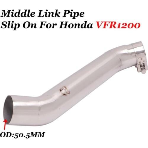 Slip On For HONDA VFR1200 VFR1200F Motorcycle Esacape Moto Exhaust Muffler Modified 51MM Stainless Steel Middle Link Pipe