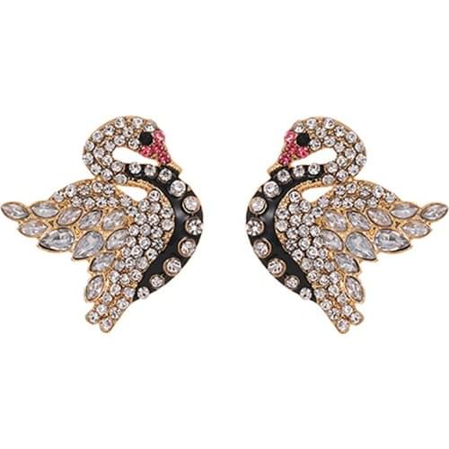 ZHINI New Fashion CZ Crystal Earrings for Women Elegance Charm Swan Drop Earring Statement Jewelry 2020 Brincos Wholesale