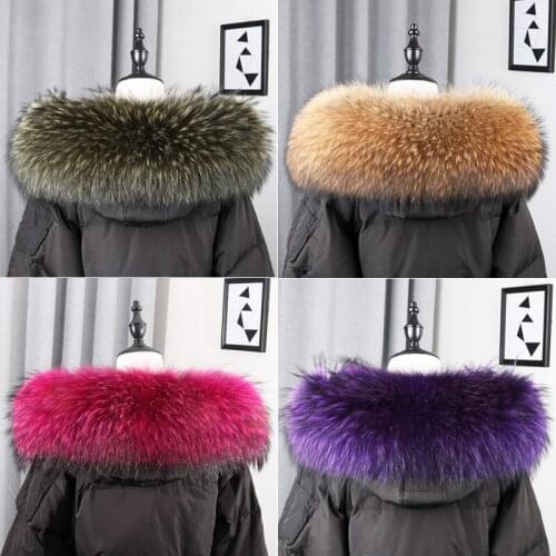 Winter womens real raccoon fur collar down jacket coat fur collar warm thick Real Fur Collar