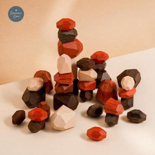 1 Set High Quality Wooden Stones Montessori Educational Jenga Building Block Toy Nordic Style Balancing Building Blocks Wood Toy