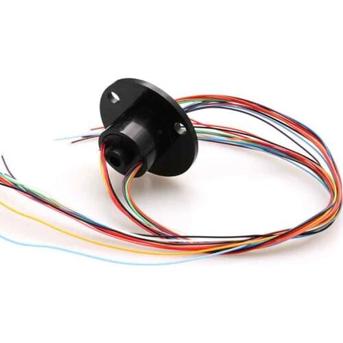 2/4/6/12Channel 2A Through Bore Slip Rings Hollow Shaft Hole Slipring Diameter 22mm Brush Conductive Rotating Capsule Ring