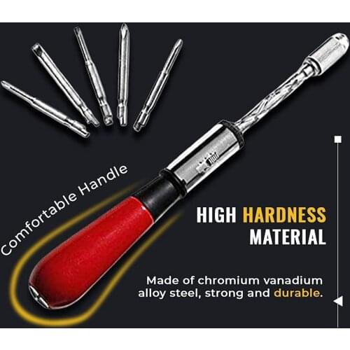 5 In 1 Push Pull Ratchet Screwdriver Ratchet Foldable Practical Multifunctional Hex Interface Lock Disassemble Screwdriver Tool