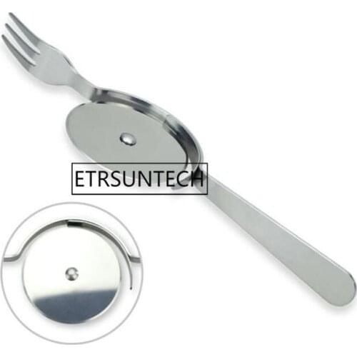 50pcs 2in1 Pizza Cutter Pizza Wheel and Fork Cake Server Shovel Slicer Spatula Kitchen Oven Scraper DIY Tool Baking Supplies