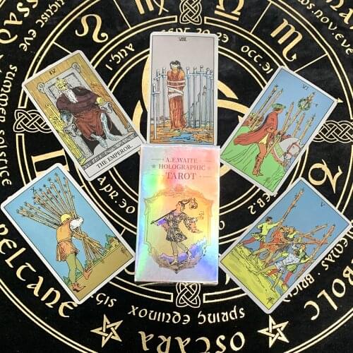 All Laser Pursue Good Texture New R & D Retro Cartoon Card 2021 NEW Hot Sell A.E.Waite Holographic Tarot Cards Cover And Card