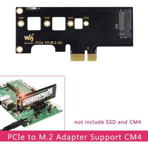 PCIe to M.2 Adapter for NVME M.2 SSD with LED Light Supports Raspberry Pi Compute Module 4 Adapter CM4