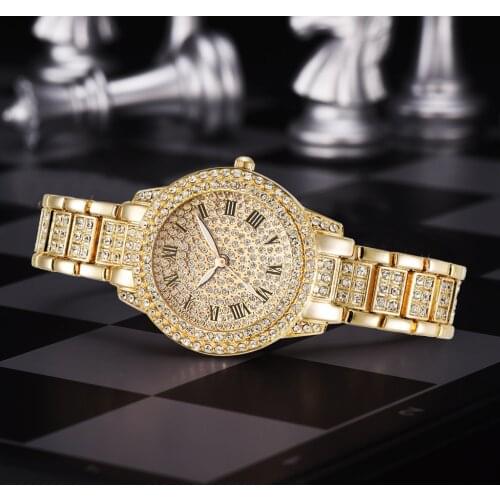Watch Women Luxury Brand Ladies Gold Watch Diamond Stainless Steel Quartz Female Watch Women Fashion Gift Clock Reloj Mujer