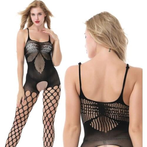 Fancy Sexy fishnet bodysuit stockings Sling Erotic lingerie Costumes big Hollow out Intimates open crotch tight for women
