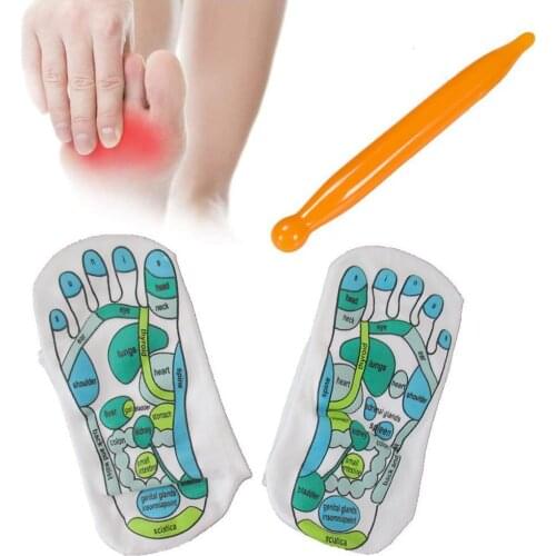 Hot Sale Acupressure Socks Physiotherapy Massage Relieve Tired Feet Reflexology Socks English Illustration Foot Point Socks Set