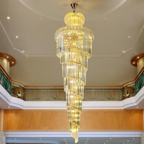 Stair Lamp Crystal chandelier lighting Stairs Long Chandeliers Crystal Suspension Light Living Room Stairs Hotel Lobby Light