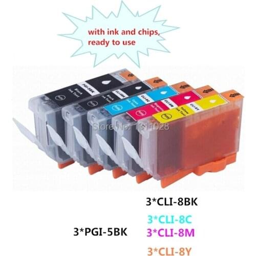 INK WAY 3 Sets of compatible cartridge for Canon PGI-5 CLI-8 ,15PCS 1 LOT