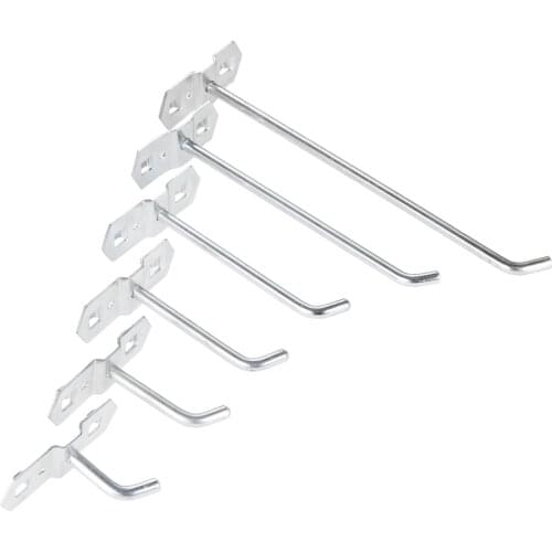 10pcs/lot Hole Board Hook Steel Oblique Hanger Hardware Tool Hammer/Pliers Wall Mount 25/50/75/100/150/200mm Storage Rack Garage