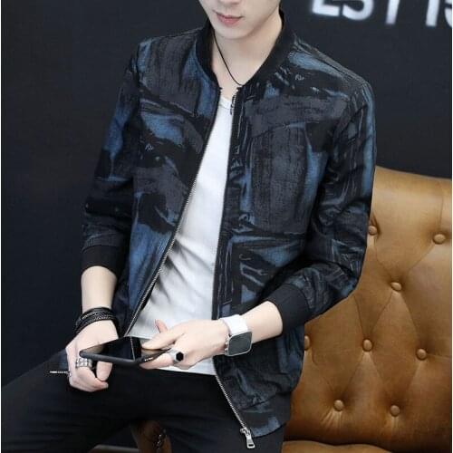 Autumn Big Size Chaqueta Hombre Casual Mens Flower Jacket Plus Fat Large Size Slim Coat Fashionable Mens Ropa Para Hombre