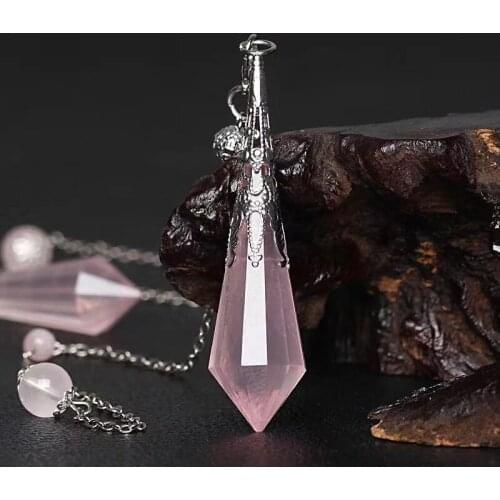 Quartz crystal pendulum chakra stones reiki pendant healing chakra pendulum natural gemstones 1PC