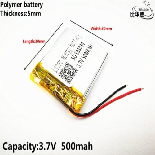 Liter energy battery Good Qulity 3.7V,500mAH,503030 Polymer lithium ion / Li-ion battery for TOY,POWER BANK,GPS,mp3,mp4