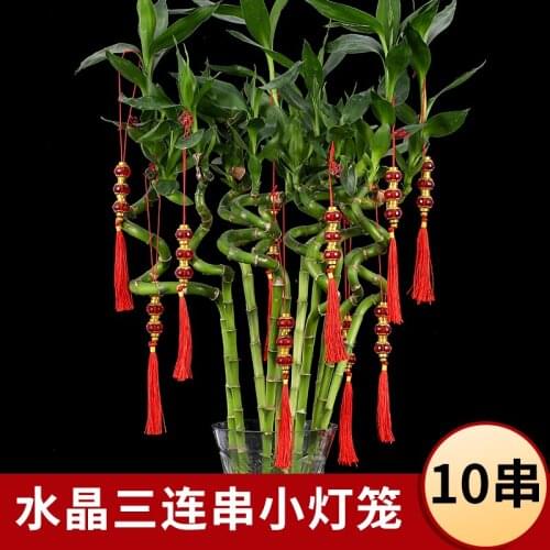 Small lantern hanging tree bonsai pendant flocking lantern string decoration indoor living room tree decorations