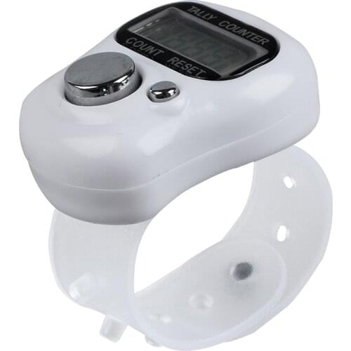 Mini LCD Electronic Digital Display Finger Hand Tally Counter Counting -White