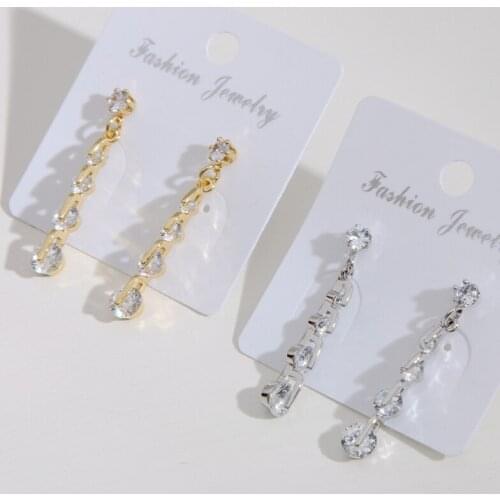 Trendy Gold-plated Earring Water Drop Inlaid Rhinestone Earring Trend Earring for Women Holiday Party Friendship Gift Wholesale