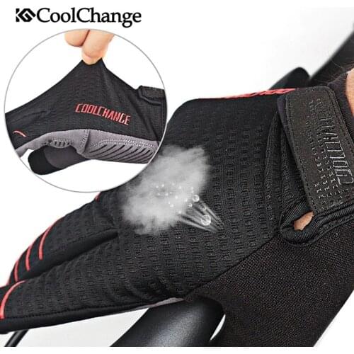 CoolChange Mens Cycling Gloves Long Finger Gel Pad Sport MTB Bike Touch Screen Bicycle Full Finger Glove Guantes Ciclismo