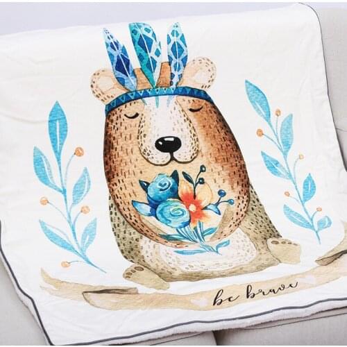 115X155cm thick hand painted cartoon animal soft minky fleece weighted baby blanket newborn quilt toddler cover kids bedding